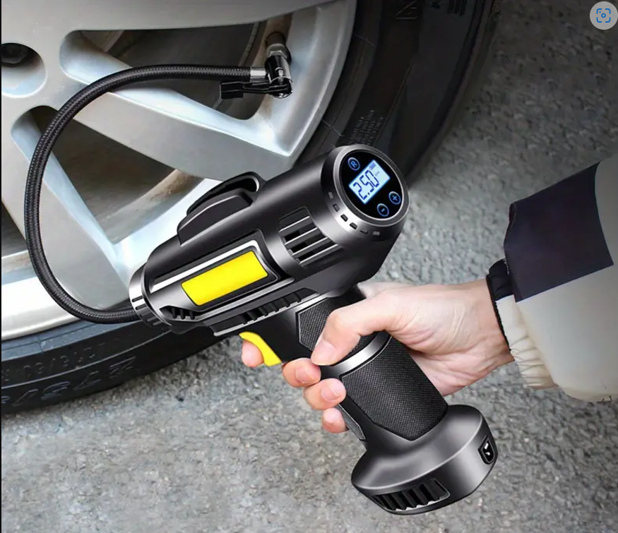 Handheld Cordless Tire Inflator - 120W Portable Air Compressor & Infla ...