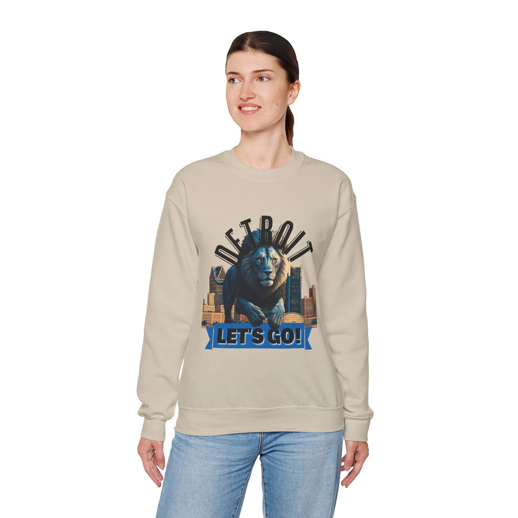 Detroit Football Let's Go Lions Crewneck Sweatshirt