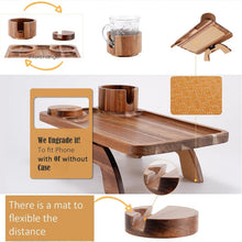 Load image into Gallery viewer, Wooden Couch Arm Sofa Table Foldable Clip-on Tray for Side Tables, Arm Rest Table Home, Couch Arm, Small Spaces Drink Eating Dinner