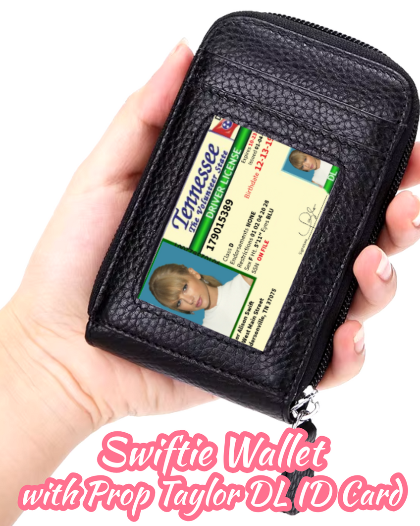 Swiftie Fan Leather Wallet Purse Credit Card Holder with Taylor Swift Prop Drivers License ID Card SUPER Deals