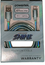 Load image into Gallery viewer, Powertek Premium Fast Charge Mint Metallic Fast Charger For iPhone iPad USB-A to Lightning 6 Feet