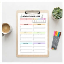 Load image into Gallery viewer, Home Cleaning Schedule Checklist, ADHD Editable Planner PDF