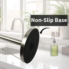 Load image into Gallery viewer, GW Tension Arm Standing Paper Towel Holder with Non-Slip Weighted Base for Countertop Kitchen, Bathroom, Durable Stainless Steel One-Handed Operation Paper Towels Rolls Dispenser, Silver