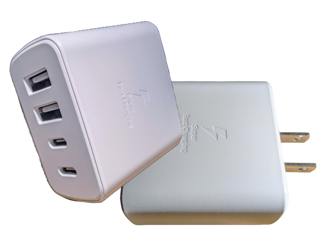 GW 2-Pack 40W 3.0 Multi 4-in-1 USB + 20W Type C Super-Fast Travel Wall Charger for Samsung, iPhone, iPad, MacBook, Tablets