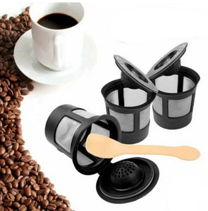Cafe Cup 3-Pack Reusable K Cup Coffee Pod Filters with Coffee Scoop For Keurig K-Duo, K-Mini, 1.0, 2.0, K-Series and Single Cup Coffee Makers