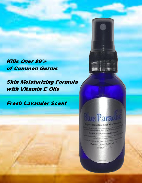 Blue Paradise Hand Sanitizer with Lavender Essential Oils Vitamin E (Super Deals)
