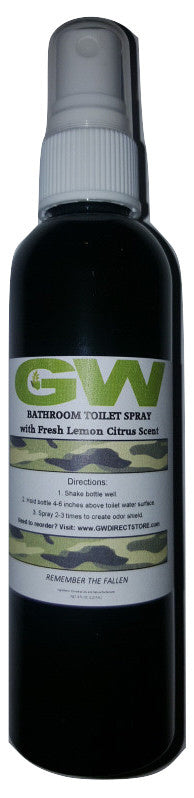 GW Limited Edition Camo Before You Go Bathroom Toilet Spray with Fresh Lemon Citrus Potpourri Scent