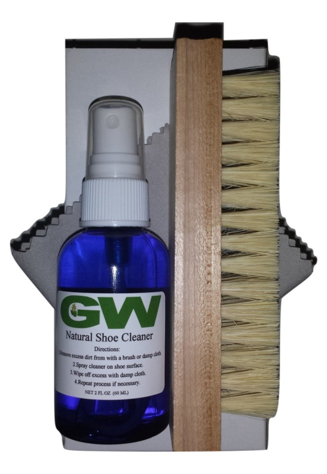 GW Premium Deluxe Shoe Cleaner Kit for Shoes, Boots, and Sneakers with Handcrafted Wooden Brush and Microfiber Cloth